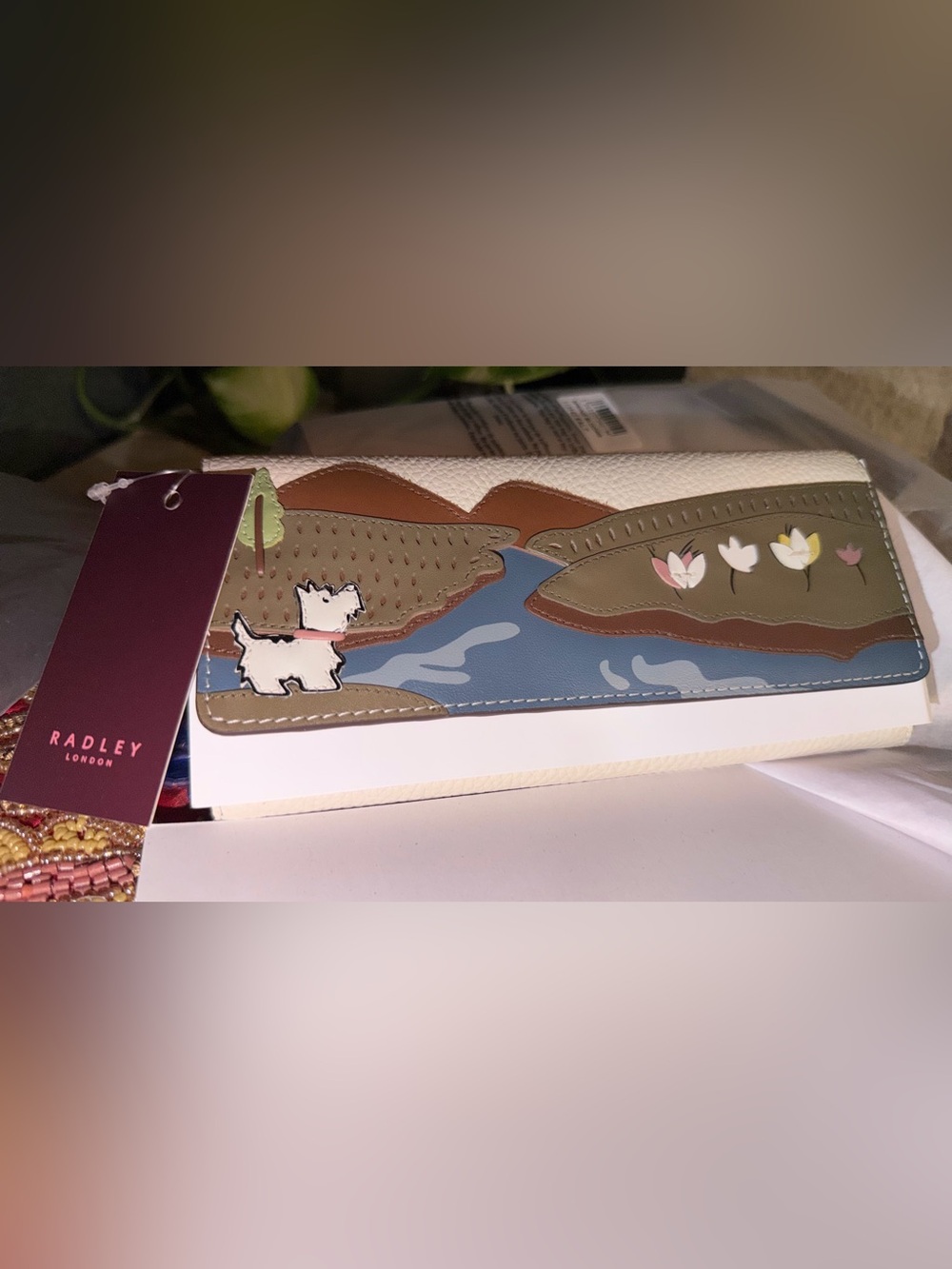 RADLEY LONDON Scenic River Dog Wallet in White, Blue and Olive